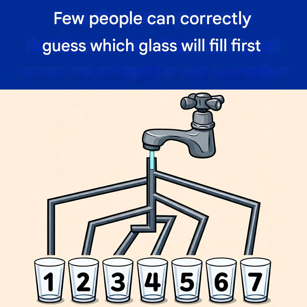 Few people can correctly guess which glass will fill first