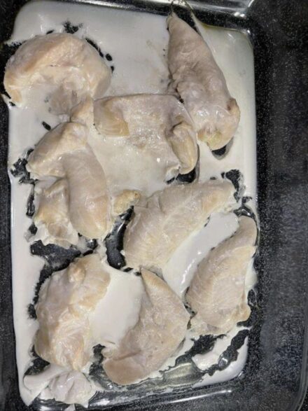 If you’ve ever cooked a chicken and noticed that it’s purging a white jelly-like substance, don’t worry! The gross goo may look unappetizing, but it’s actually a natural phenomenon caused by protein escaping the bird as it cooks.  You pull your perfectly seasoned chicken breast out of the oven, and there it is – a strange, oozing white goo. You wanted a juicy, golden-brown masterpiece, but now your chicken looks like it’s melting.  But don’t worry, this poultry predicament happens to chicken lovers everywhere, from casual home cooks to professional chefs, according to personal chef, Drew Curlett.  “It might not be pretty, but it’s pretty normal to see white stuff come out of chicken, especially when baked or roasted,” the culinary instructor tells Reader’s Digest.  What is the goop?