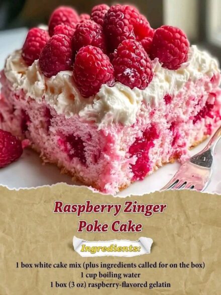 Raspberry Zinger Poke Cake