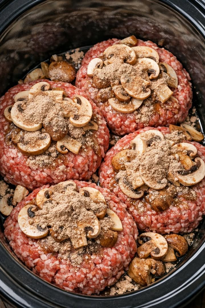 Throw beef patties and mushrooms in the crock with gravy mix, and get a dinner so delicious it tastes like an old-school diner classic.