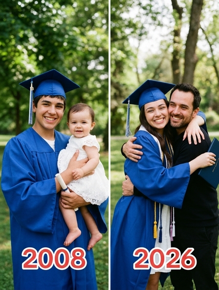 My father raised me alone after my biological mother abandoned me at three months old in the basket of her bicycle — eighteen years later, she reappeared on my graduation day.