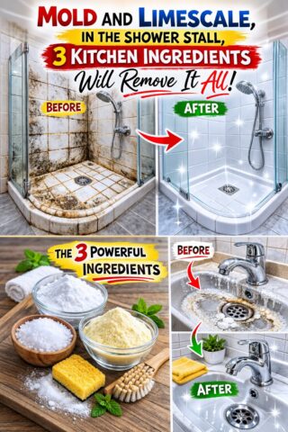 Mold and limescale in the shower stall, 3 kitchen ingredients will remove it all