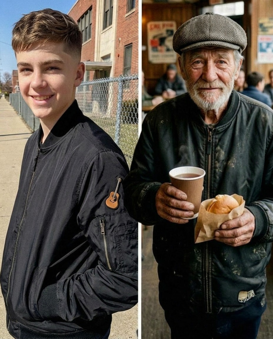 Almost a year after my teenage son disappeared, I saw a homeless man walk into a café wearing my son’s jacket — the one I had patched myself. When he said a boy gave it to him, I followed him to an abandoned house. What I discovered there changed everything I thought I knew about my son’s disappearance.