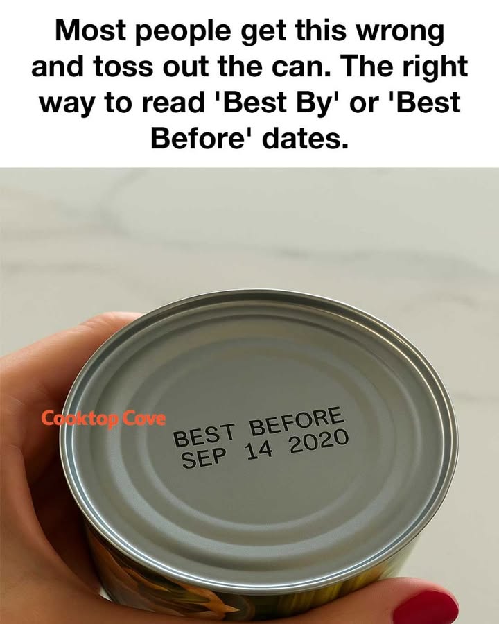 Most people get this wrong and toss out the can. The right way to read ‘Best By’ or ‘Best Before’ dates.