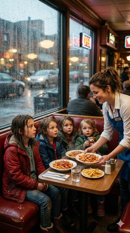 A Waitress Fed Four Hungry Orphans… Years Later, They Returned With a Gift That Changed Her Life Forever