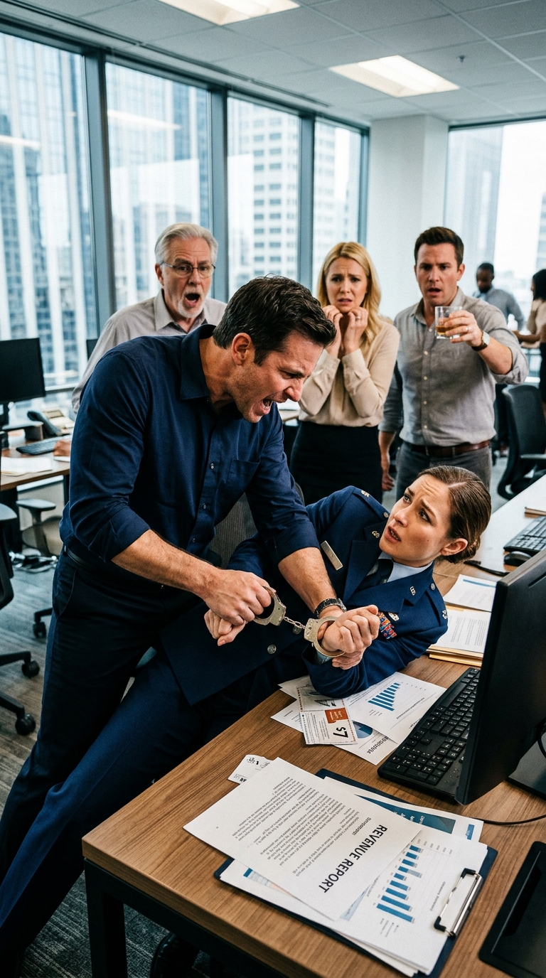 At his birthday party, my brother twisted my arms behind my back and snapped cold steel cuffs onto my wrists. “You’re under arrest for theft!” he shouted, accusing me of stealing his watch. I said nothing. My mother kicked my purse across the floor, sneering, “Then prove it.” Moments later, he laughed and called it a joke, unlocking the cuffs. I didn’t argue—I made one call. “Strip his badge.” The room went silent… he had no idea who I really was.