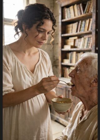 I married my 80-year-old neighbor to save his house… and then I got pregnant and his family came demanding blood…