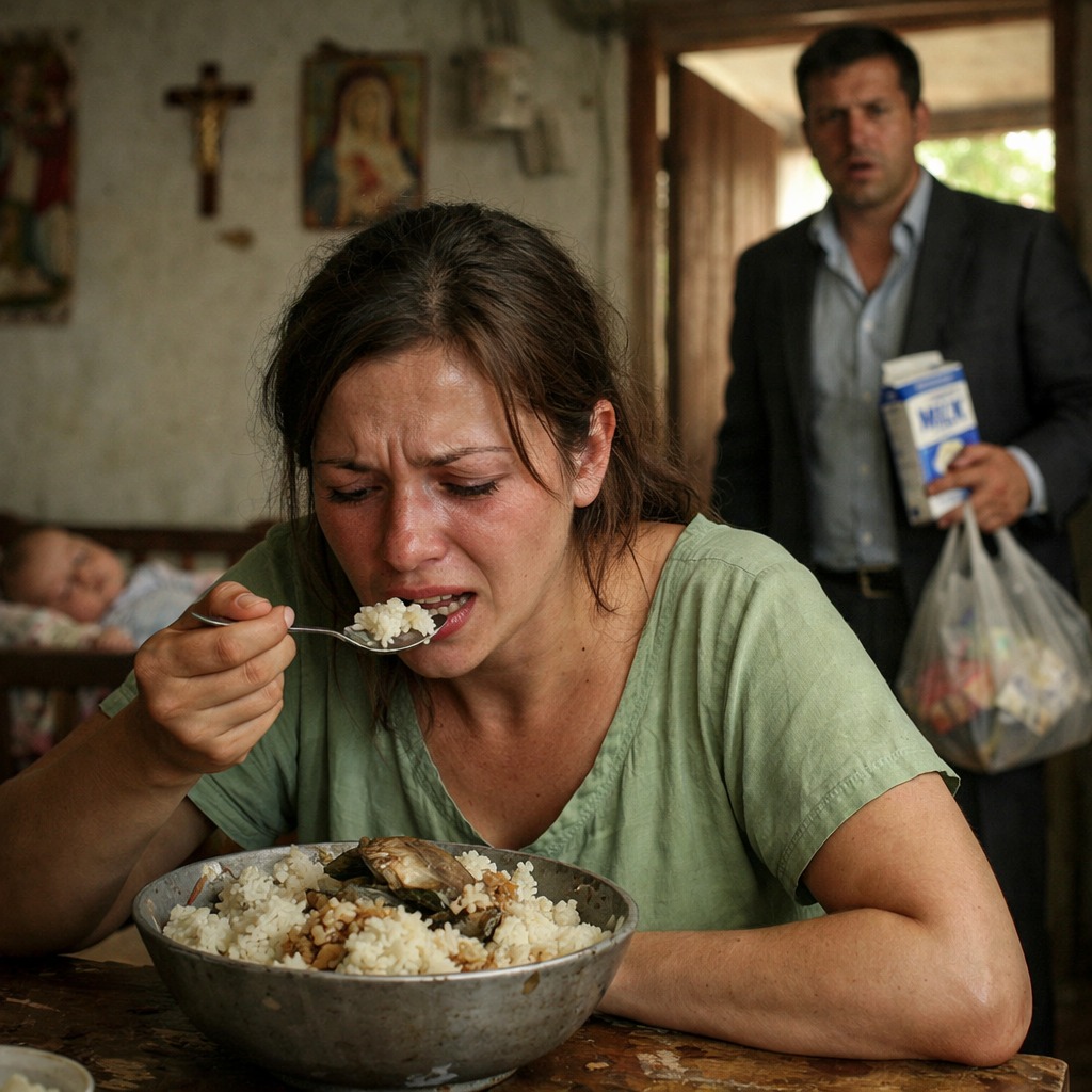 I send my mother 1.5 million pesos every month to help take care of my wife after she gave birth. But one day, when I came home unexpectedly early, I found her quietly eating a bowl of spoiled rice mixed with fish heads and bones and what I discovered after that was even more disturbing.