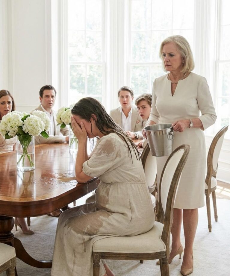 She Sat Soaked and Humiliated at the Family Dinner, Then She Quietly Picked Up Her Phone and Changed Everything