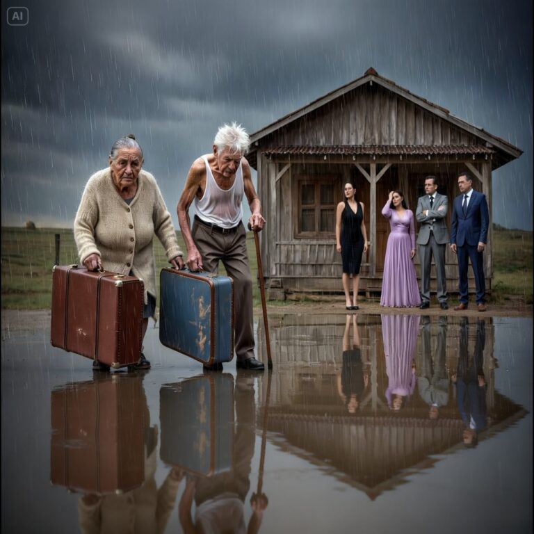 Children throw their parents out in the rain… but the old man was hiding a million-dollar inheritance…