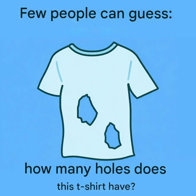 How many holes does this t-shirt have? Only one in seven people gets the answer right.