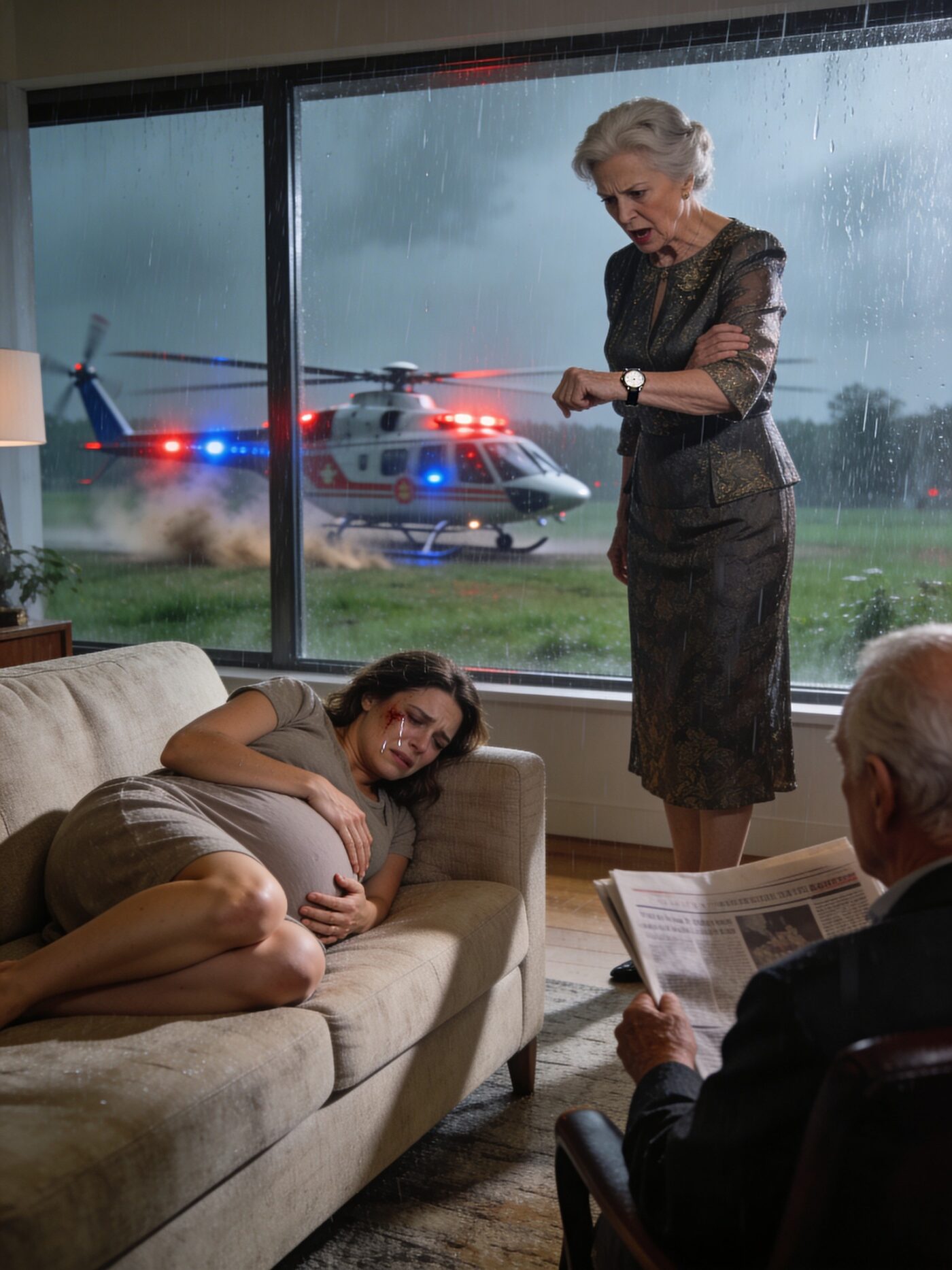 I never told my parents who my husband really was. To them, he was just a failure compared to my sister’s CEO husband. I went into labor early while my husband was abroad. Labor tore through me, and my mother’s voice was cringe. “Hurry up—I have dinner plans with your sister,” I asked my father to call 911, but he just indifferently read the newspaper. In the most helpless moment of my life, I was completely alone—until a helicopter landed.