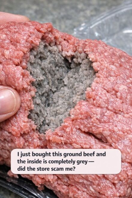 I just bought this ground beef and the inside is completely grey — did the store scam me?