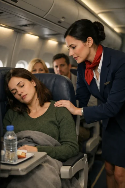 She Was Just a Sleeping Passenger in Seat 8A… Until the Captain Asked for a Combat Pilot