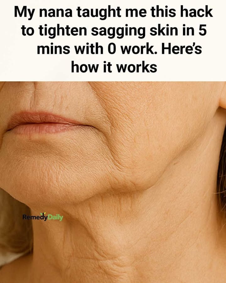 My nana taught me this hack to tighten sagging skin in 5 mins with 0 work. Here’s how it works