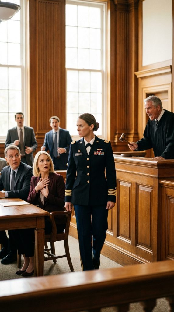 When I Entered The Courtroom In Full Uniform, Dad Let Out A Quiet Laugh, And Mom Just Sighed. The Judge Froze Mid-Sentence, His Voice Breaking As He Said, “DEAR GOD… IT’S REALLY HER.” Silence Filled The Room. They Never Imagined Who I Had Become