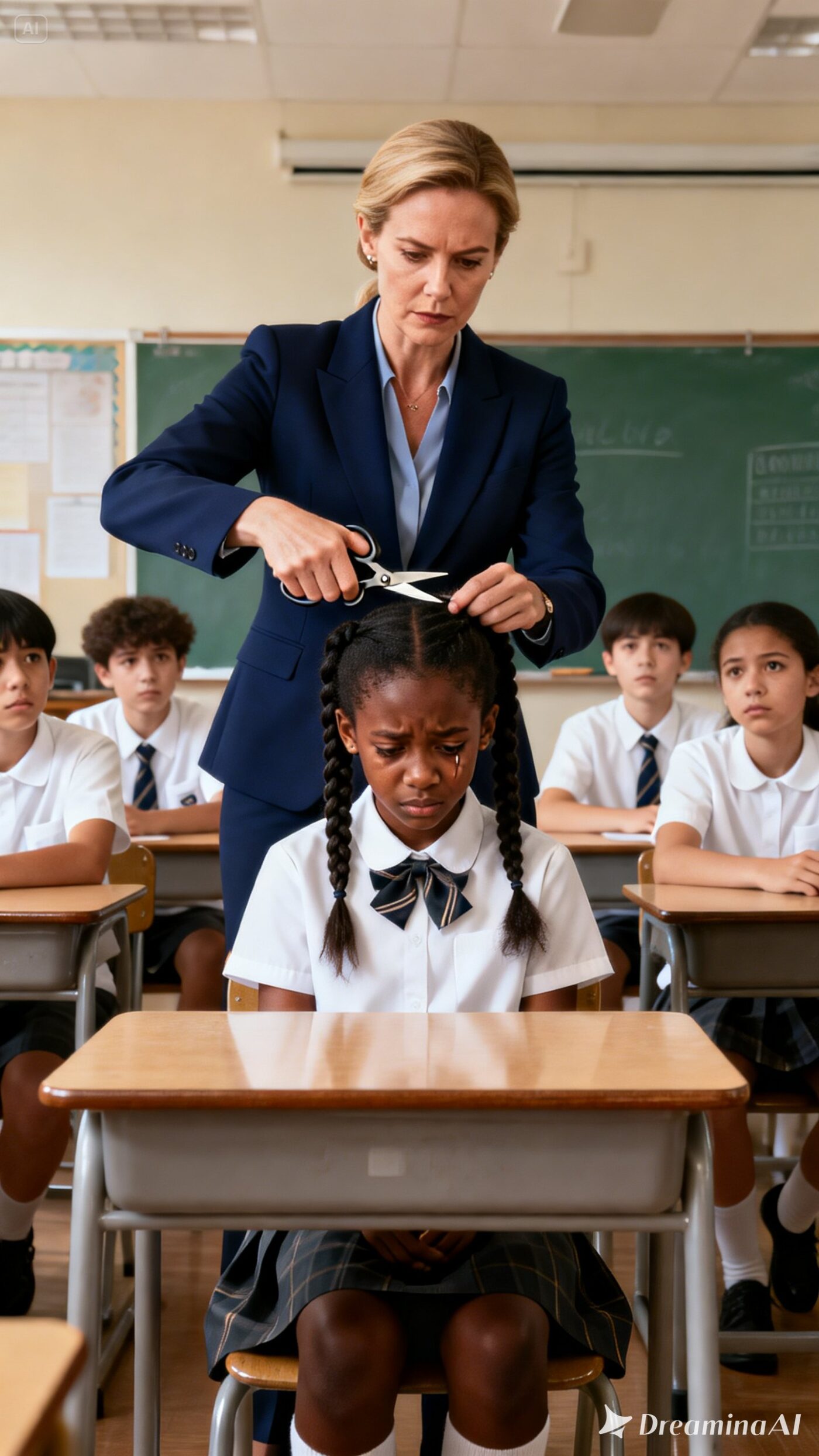 “Cut it off—now.”—A Teacher Shaved a 12-Year-Old Black Girl in Class, Then Her Military Mom Walked In and the School Went Silent…