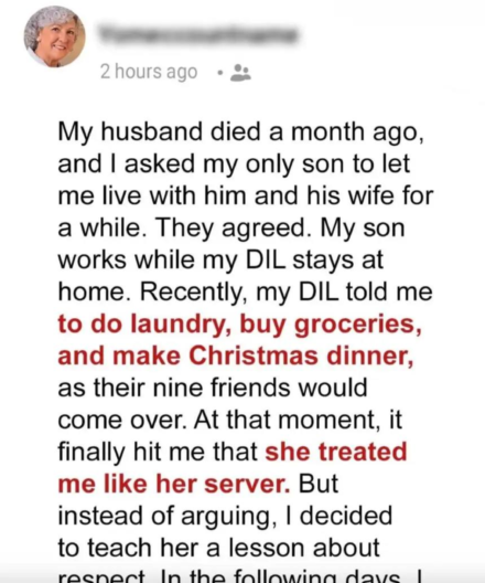 My Daughter-in-Law Treats Me Like Her Personal Maid — So This Christmas, I Decided to Teach Her a Lesson She’ll Never Forget.