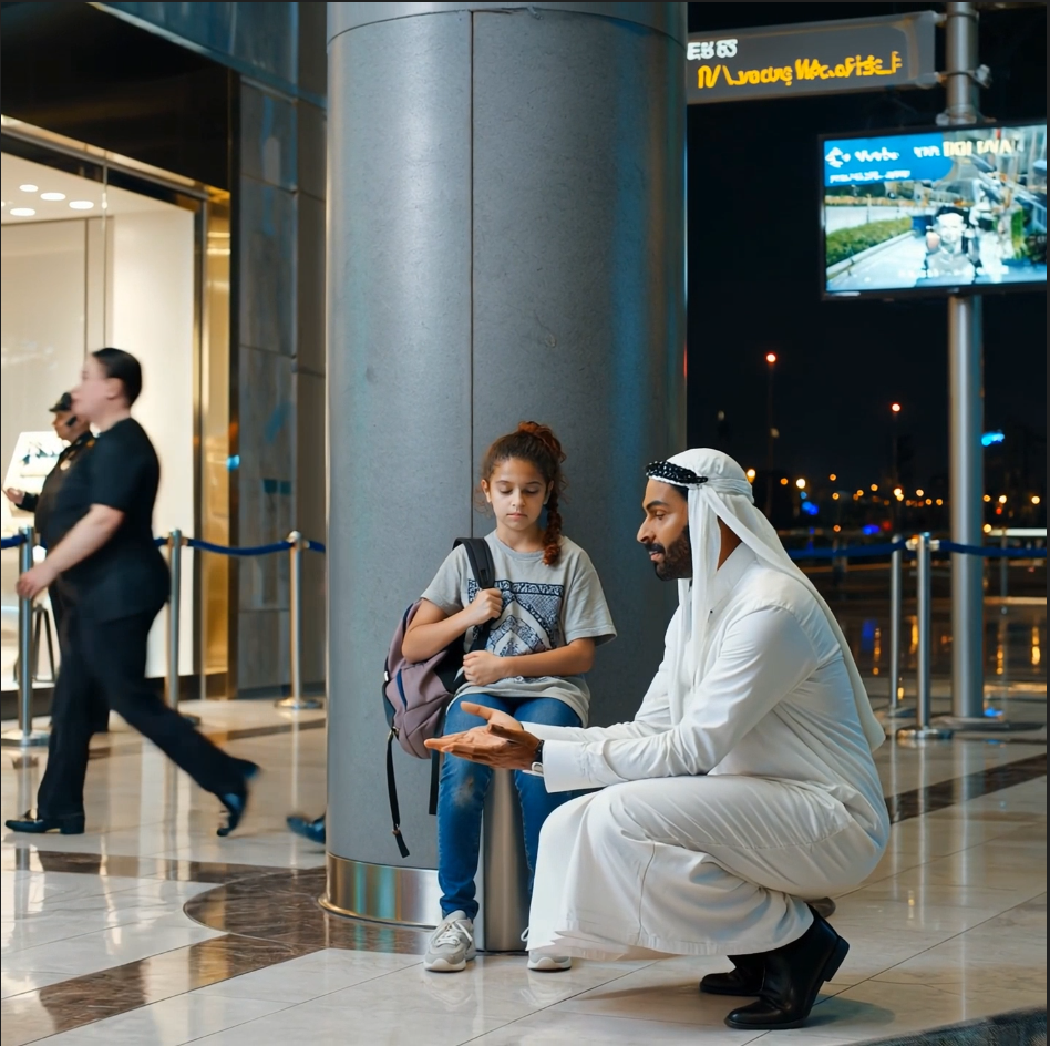 At 14, I was left inside Dubai International Airport because my brother called it a “joke.” I was broke, shaking, and starving when a tall Arab man in a flowing white robe stopped in front of me and said, “Come with me. Trust me— they will regret this.” Four hours later, a call went out that made everyone’s tone change.