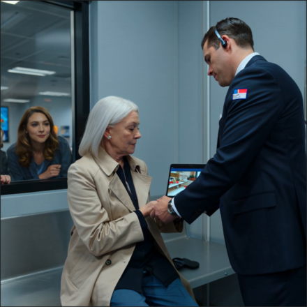 At 6:00 a.m. in the TSA line at San Francisco International, a man in a dark suit grabbed my arm and whispered, “Pretend I’m arresting you—stay silent.” I almost laughed… until he flashed an FBI badge, pulled me away from my daughter and son-in-law, and steered me through a door marked AUTHORIZED PERSONNEL ONLY. Behind me, my daughter’s voice cracked—“Mom, what’s going on?”—but he didn’t even turn around.