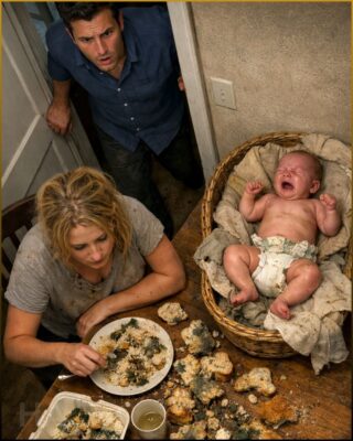 He regularly sent his mother $30,000 a month to “take care” of his wife after she gave birth. Tonight, he came home earlier than expected and was horrified to find his wife sadly eating leftovers from a messy pile of moldy bread and spoiled food on the table, while the baby lay in