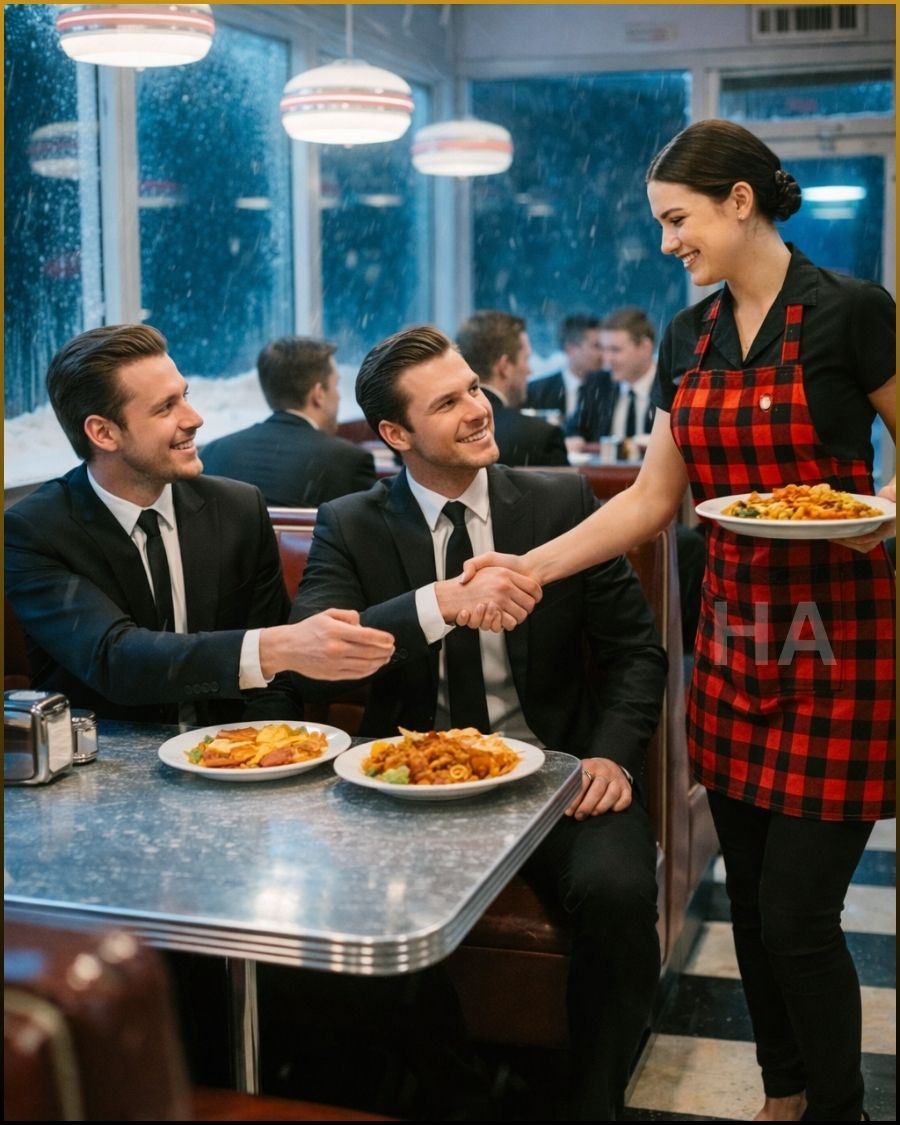 WHEN THE SNOW CLEARED, 135 LUXURY CARS CAME FOR THE WAITRESS WHO SAVED 15 BILLIONAIRES