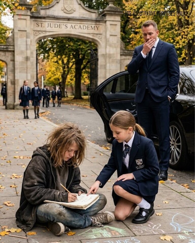 A Billionaire Showed Up Early to Pick Up His Daughter—And Found a Homeless Girl Teaching Her on the Sidewalk. What Followed Left Everyone Speechless…
