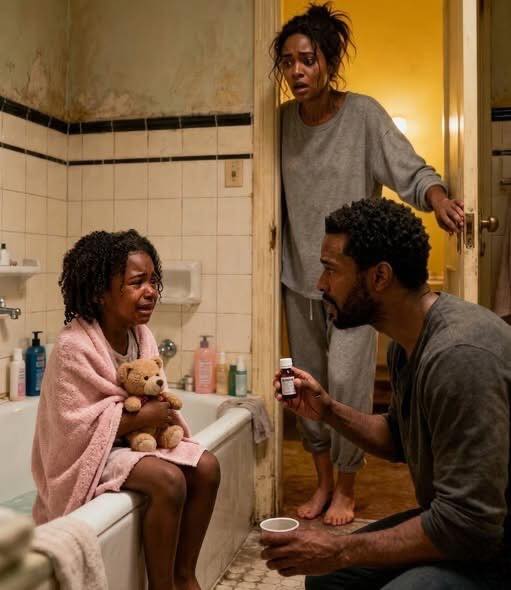 My five-year-old daughter always took a bath with my husband